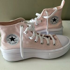 Pink Converse platform high top girls size 2